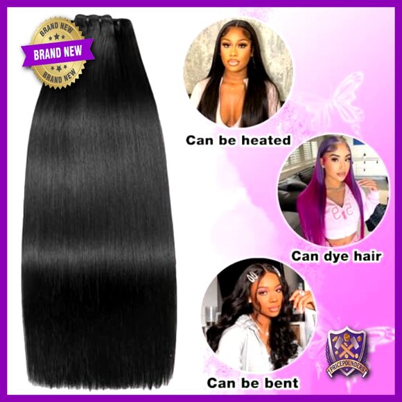 3 Bundles Straight Human Hair Extensions 20-24 Inch Brazilian Virgin Hair main image 4